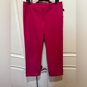 Trina Turk Pink Cotton Pants/Trousers with Large Cuffs size 10